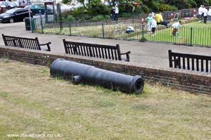The Redoubt 68 pound cannon near the grounds of the Redoubt Fortress in Eastbourne