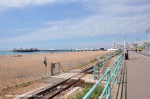 Level crossing for the Volks Electric Railway on the seafront conecting Brighton with Black Rock