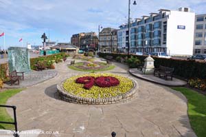The British Legion 90 Year Commemoration in flowers on the seafront of Douglas Bay, Isle of Man