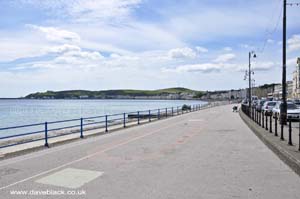 Looking along the promenade towards the ferry teminal in Douglas, Isle of Man