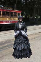Fair Maiden in A Black Dress at the Victorian themed weekend at Laxey, Isle of Man