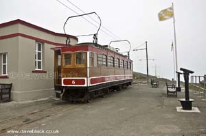 Snaefell Electric train st the Summit Terminus