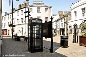Black Telephone Box in Castletown, Isle of Man