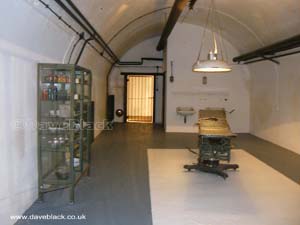 Medical treatment room in the Jersey underground hospital and war tunnel complex