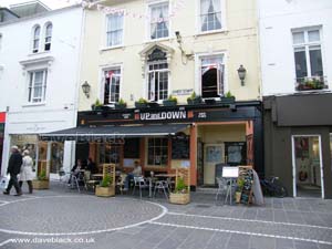 Up and down public house on Queen Street, St Helier, Jersey, Channel Islands