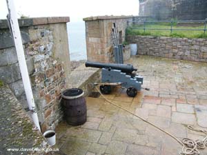 Cannon fired at noon on Elizabeth Castle, Jersey, Channel Islands