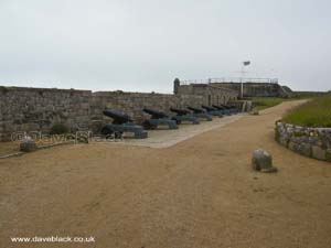Cannons defending Elizabeth Castle in Jersey, Channel Islands