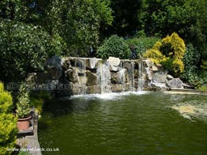 Waterfall and Pond in Reg's Garden, St. Brelade, Jersey