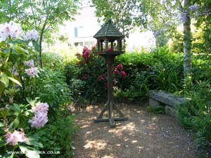 A quiet spot in Reg's Garden, St. Brelade, Jersey