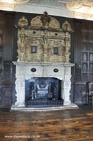 Fireplace in The Long Gallery in Aston Hall.