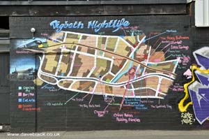 Map Of Digbeth on the side of The Ruin pub