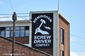 Birmingham Screwdriver - Artwork on the side of Rea Studios, Floodgate Street.