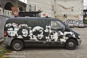 Artwork On A Transit Van In The Heath Mill Lane Car Park