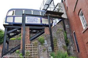 Funicular Railway as viewed from the Winding House Cafe Terrace in Bridgnorth, Shropshire