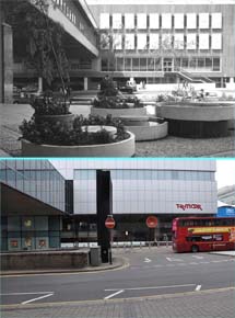 Smallbrook Queensway, shows the walkway that joins the Bull Ring with New Street Station