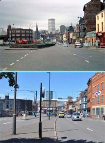 Digbeth High Street with the Rotunda in the distance