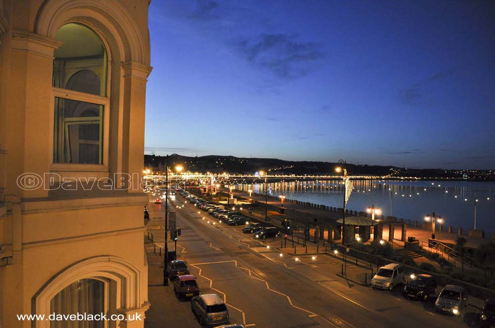 Looking Across Douglas Bay at Night Looking across Douglas Bay at night from room 207 of the Claremont Hotel, Isle of Man