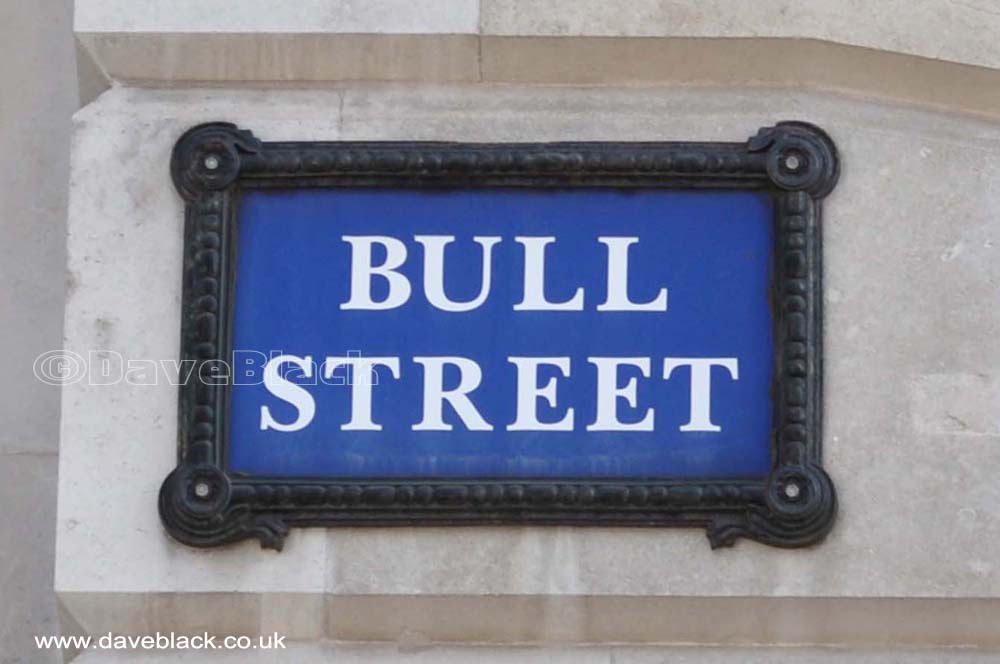 Bull Street Blue Bull Street Sign