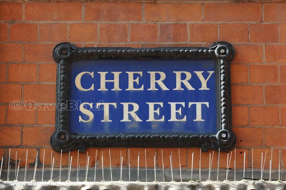 Cherry Street Blue Cherry Street Sign