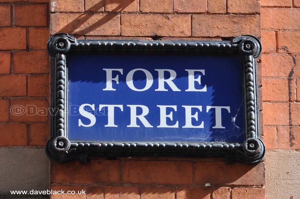 Fore Street Blue Fore Street Sign