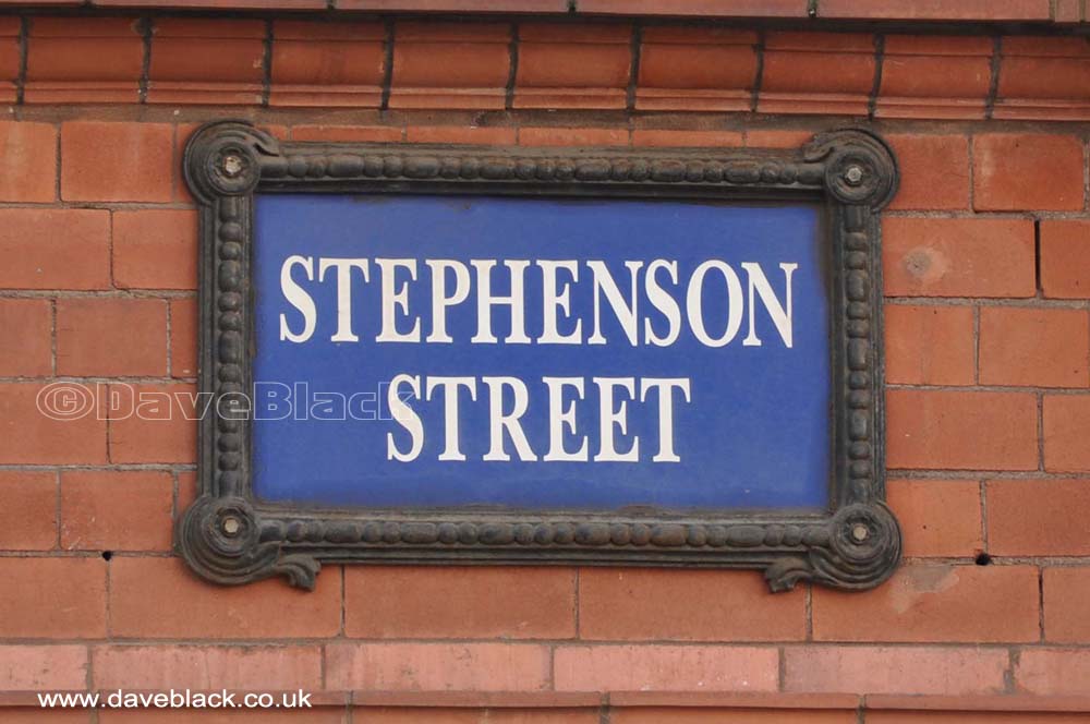 Stephenson Street Blue Stephenson Street Sign