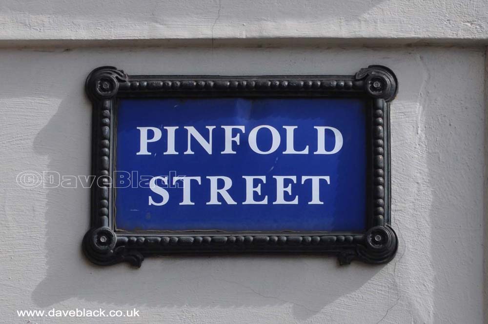 Pinfold Street Blue Pinfold Street Sign