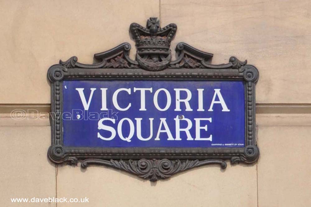 Victoria Square Blue Victoria Square Sign