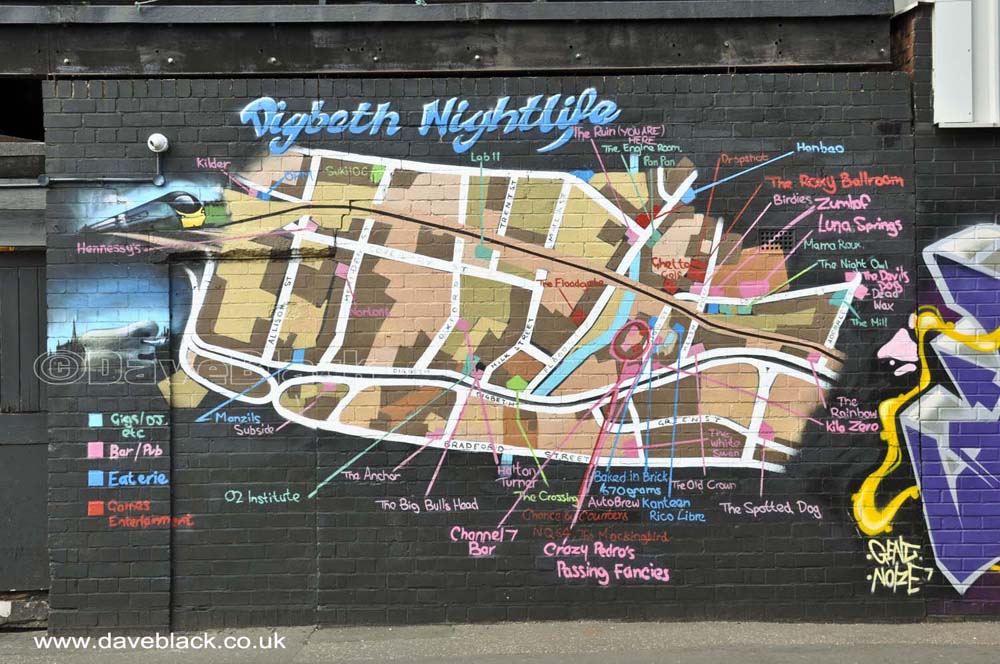 Map Of Digbeth Map Of Digbeth on the side of The Ruin pub
