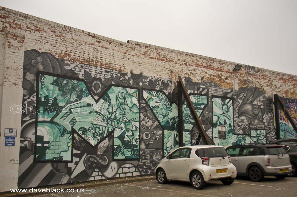 Artwork At Heath Mill Lane Car Park Entrance 2014 Artwork At Heath Mill Lane Car Park Entrance 2014