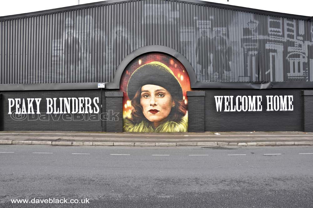 Peaky Blinders Mural Peaky Blinders Mural located on Montague Street