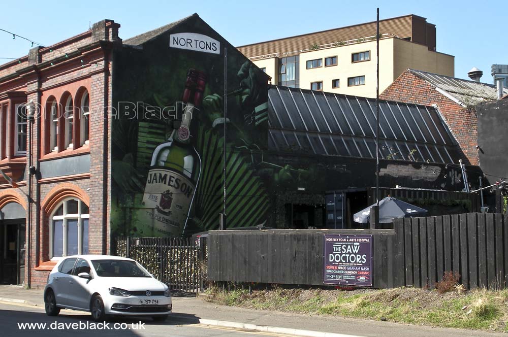 Jameson Irish Whiskey Bottle of Jameson on the side of Nortons Irish Bar
