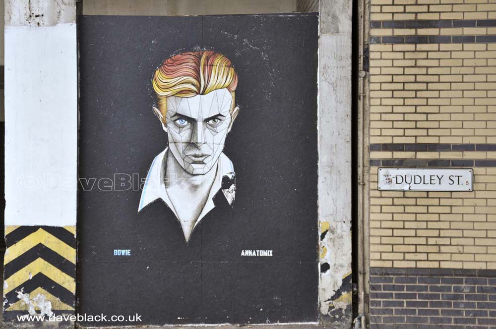 David Bowie At Dudley Street 2017 David Bowie Artwork by Anna Tomix in 2017, On Dudley Street Birmingham