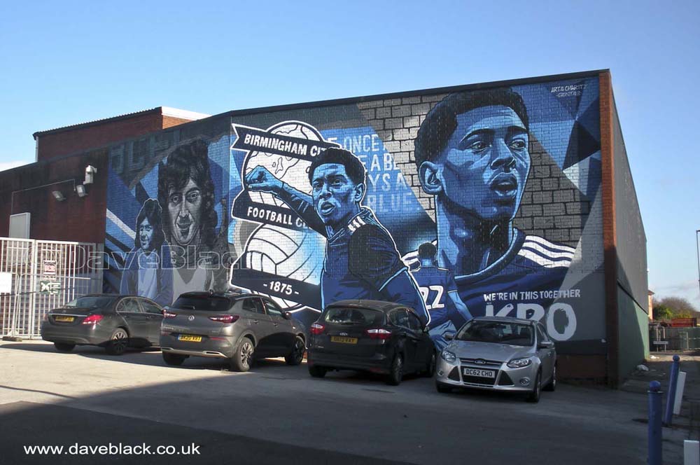Artwork at St Andrews Artwork at Birmingham City Football Ground, on Cattel Road, Small Heath, Birmingham