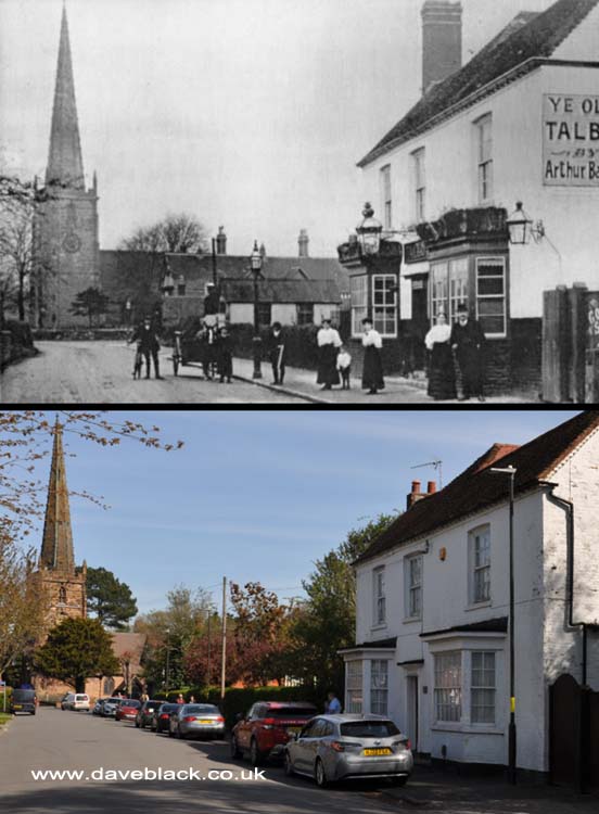 Ye Olde Talbot Inn The Old Talbot Inn on Church Road, Yardley. St Edburgha's Church in the background